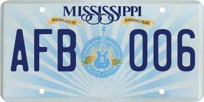MS license plate AFB006