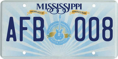 MS license plate AFB008