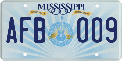 MS license plate AFB009