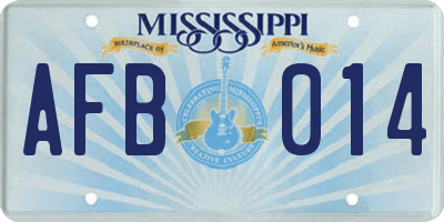 MS license plate AFB014