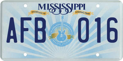 MS license plate AFB016