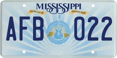 MS license plate AFB022