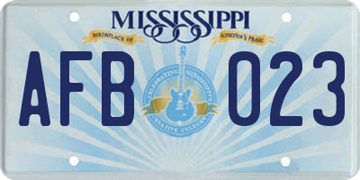 MS license plate AFB023