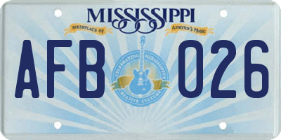 MS license plate AFB026