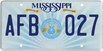 MS license plate AFB027