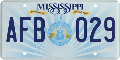 MS license plate AFB029