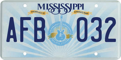 MS license plate AFB032