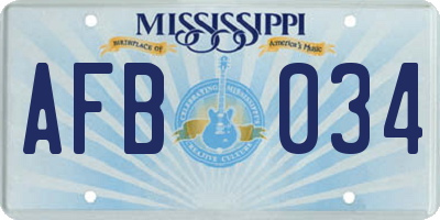 MS license plate AFB034