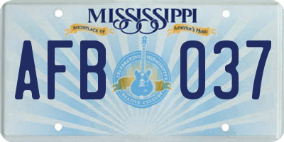 MS license plate AFB037