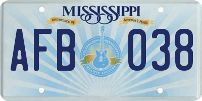 MS license plate AFB038