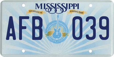MS license plate AFB039