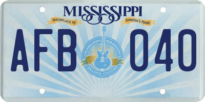 MS license plate AFB040