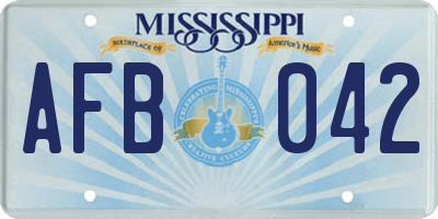 MS license plate AFB042
