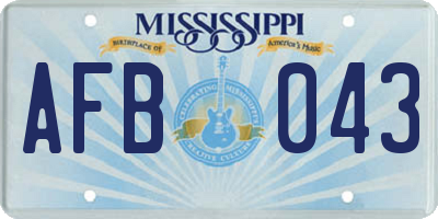 MS license plate AFB043