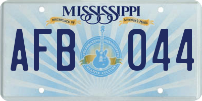 MS license plate AFB044