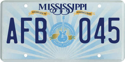 MS license plate AFB045