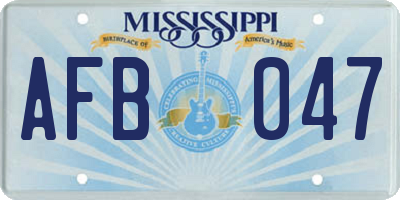 MS license plate AFB047