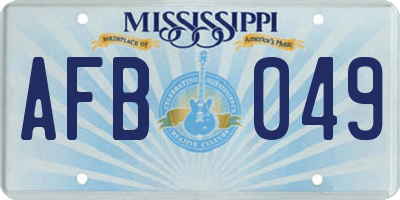 MS license plate AFB049