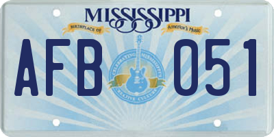 MS license plate AFB051