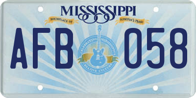 MS license plate AFB058