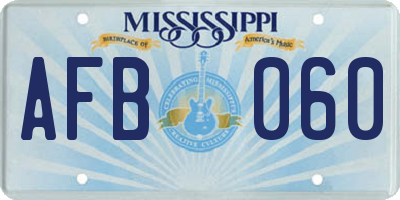 MS license plate AFB060
