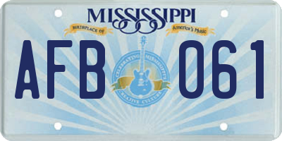 MS license plate AFB061