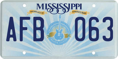 MS license plate AFB063