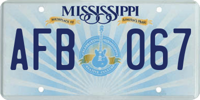 MS license plate AFB067