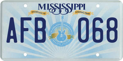 MS license plate AFB068