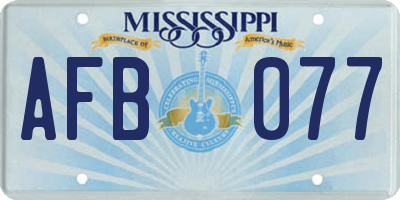 MS license plate AFB077