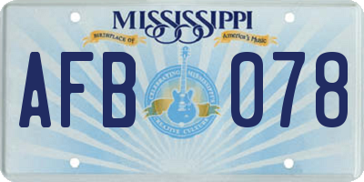 MS license plate AFB078
