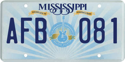 MS license plate AFB081