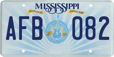 MS license plate AFB082