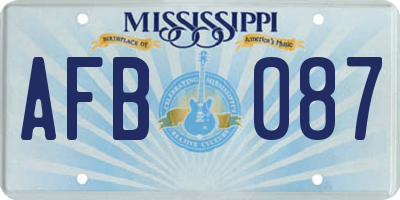 MS license plate AFB087