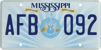 MS license plate AFB092