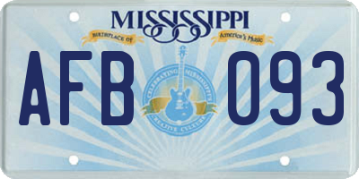 MS license plate AFB093
