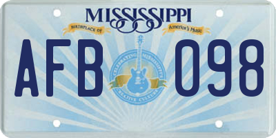 MS license plate AFB098