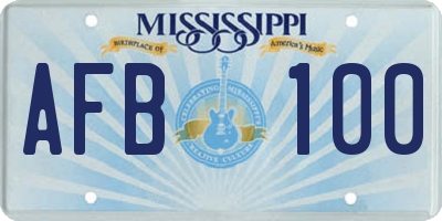 MS license plate AFB100