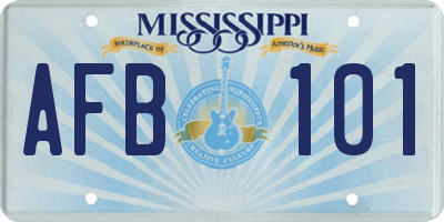MS license plate AFB101