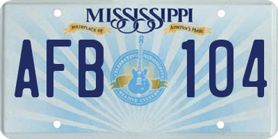 MS license plate AFB104