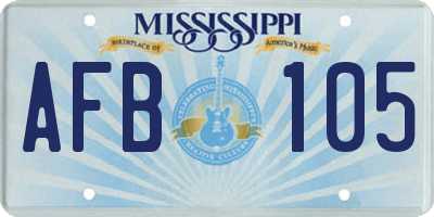 MS license plate AFB105