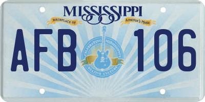 MS license plate AFB106