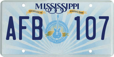 MS license plate AFB107