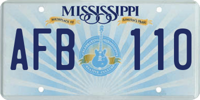 MS license plate AFB110