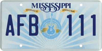 MS license plate AFB111