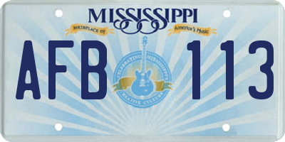 MS license plate AFB113