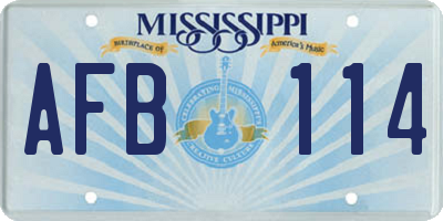 MS license plate AFB114