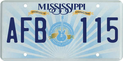 MS license plate AFB115