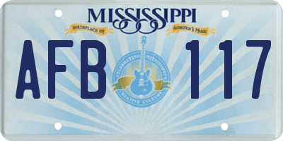 MS license plate AFB117