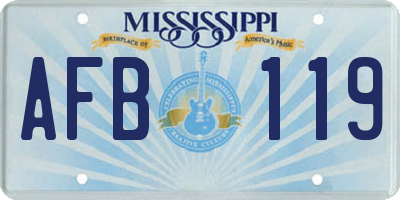 MS license plate AFB119